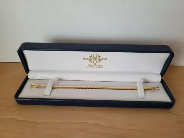 14k Italy Yellow Gold 6mm Omega Domed Bracelet with Boxed Clasp 7 Inches 14k Italy Yellow Gold 6mm Omega Domed Bracelet with Boxed Clasp 7 Inches