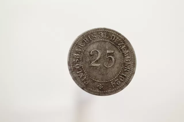 Germany War Money Token 25 Pfennig 1924 Anhaltisches Iron Scarce B19 #T2158