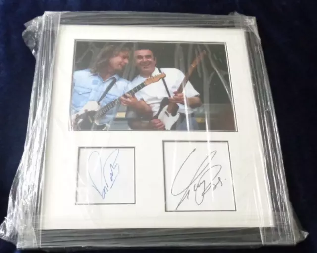 Status Quo Framed Mount  With  Signed Cards Obtained In Person