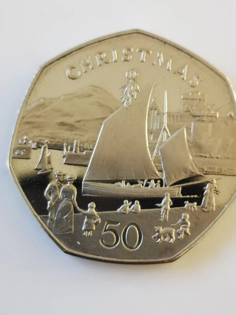 1981 Isle of Man Christmas 50p coin, Nicky Boat