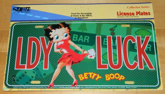 Betty Boop Figure Animation Art LDY LUCK Metal Car License Plate NEW UNUSED