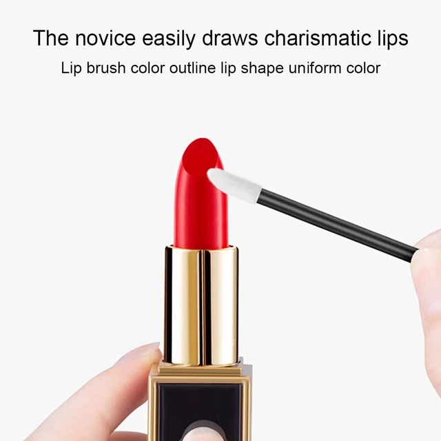 Labio portátil hisopo barra lápiz labial cepillo de labios limpia aplicador de rímel