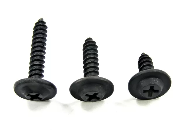 Black Trim Screws- #10 x 1/2" to 1" Long Flat Top- 150pcs (50ea)- J#322T Black Trim Screws- #10 x 1/2" to 1" Long Flat Top- 150pcs (50ea)- J#322T