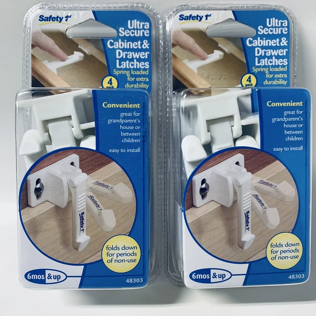 Ultra Secure Cabinet & Drawer Latches ~ by Safety 1st ~ 8 Latches ~ New Sealed