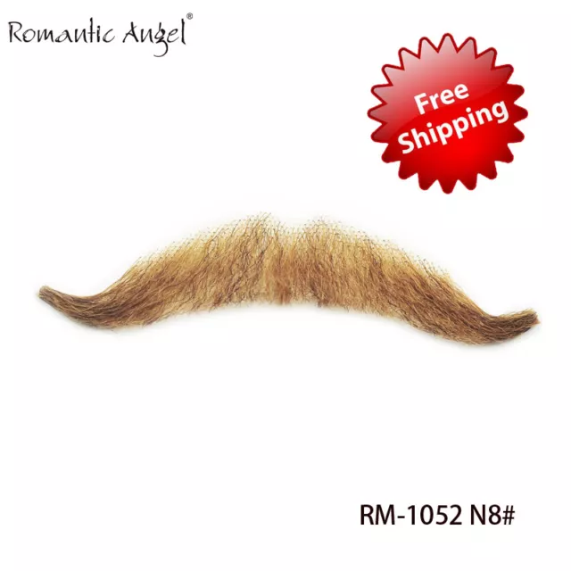 100% Human Hair Handmade Fake Mustache Beard for Entertainment/Drama/Life