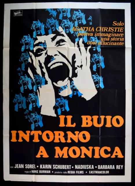 M171 Manifesto 4F Il Buio Intorno A Monica Thriller Agatha Christie Jean Sorel