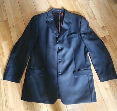 TED BAKER ENDURANCE 44 Long Black Tuxedo Jacket Dinner Suit Blazer Smart Wedding