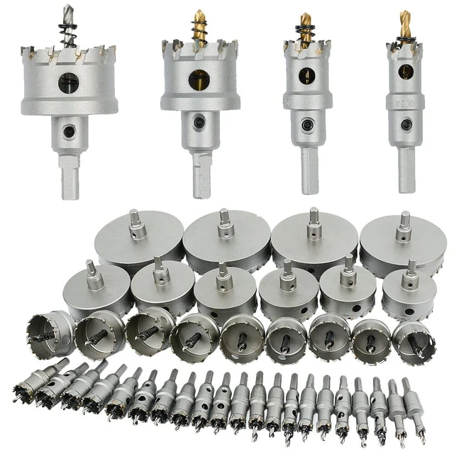 1PC Carbide Tip TCT Hole Saw Cutter Drill Bit Set For Steel Metal Alloy 12-200mm