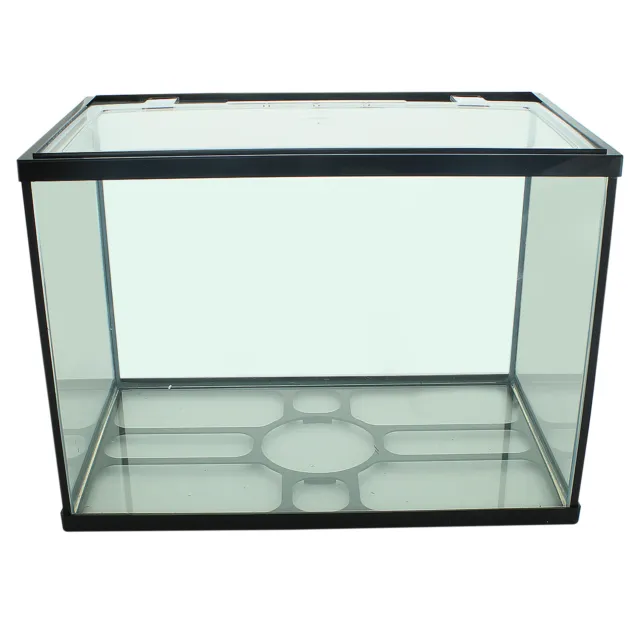 26L Glass Aquarium Fish Tank Starter Kit Set Air Filter Pump Net Stone LED Light 3