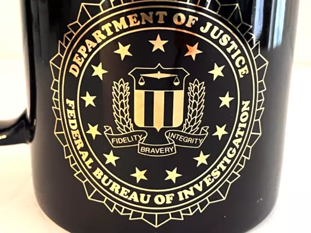 FBI Department of Justice MUG Navy Blue with  Gold Seal 8oz 2