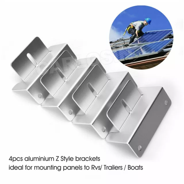 8PCS Solar Panel Z Bracket Mounting Mount Flat Roof Wall Aluminum Large-sized 2