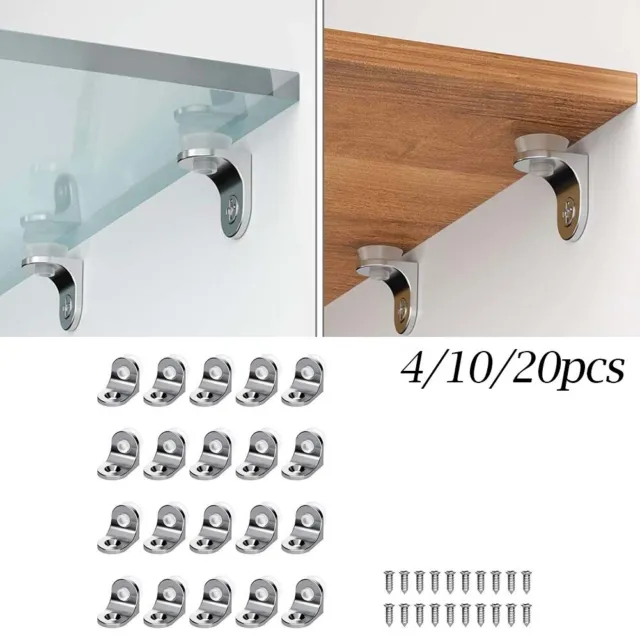 Glass Bracket Support Kitchen Table Wood Shelf Right Angle Rust-resistant