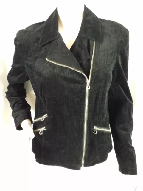 International Concepts Womens Jacket Corduroy Zip Front Pockets Lined Sz M