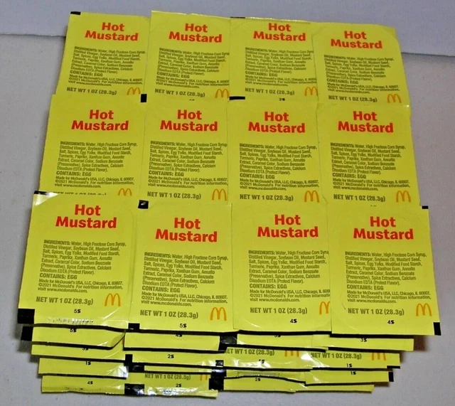 (40) MCDONALD'S HOT MUSTARD Sauce Chicken Nuggets Dipping Cup