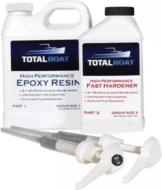 High Performance Epoxy Kit Crystal Clear Marine Grade Resin and Hardener Quart