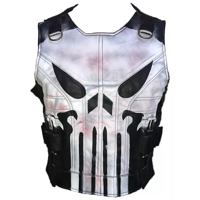 Men's John Bernthal New Punisher Season 2 Black Real Leather Jacket  Vest