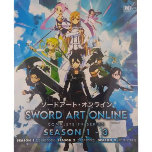 Anime DVD Sword Art Online Saison 1-3 Alicization Movie Vol 1-96 Fin...