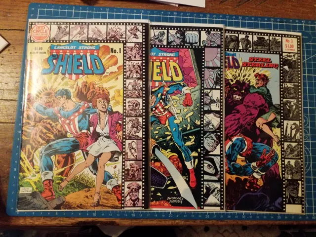 Lancelot Strong the Sheild 1 2 3 Red Circle Comics 7.5 Avg H10-22
