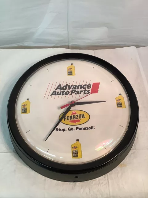 Advance AutoParts Pennzoil Clock Advertising Oil Needs Repair