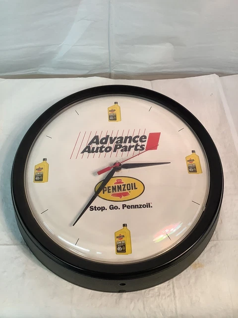 Advance AutoParts Pennzoil Clock Advertising Oil Needs Repair