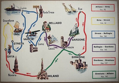 Cartolina pubblicitaria "Essolube" anno 1939 Itinerari Trentino-Alto Adige FG NV 