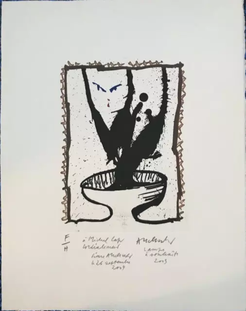 Pierre ALECHINSKY -Eau forte couleur - Rare tirage-Signed & Autographed -etching