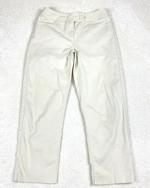 Women's WOMYN Size 6 Light Khaki Capri Pants 28" Waist, 25" Inseam Flat Front