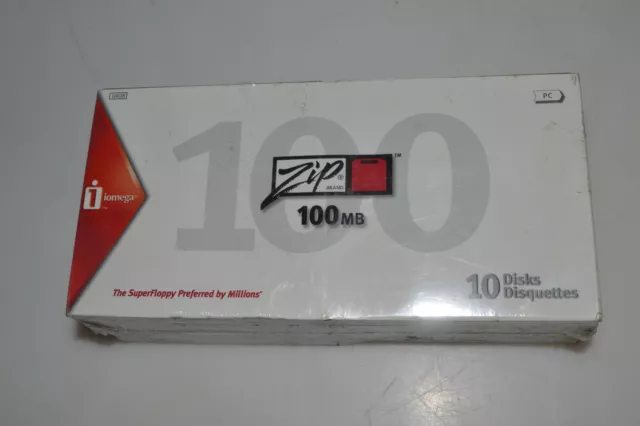 ^^ Iomega 100mb Zip Disk 10 Pack 10028 formatted for PC Brand New Sealed (PVR30)