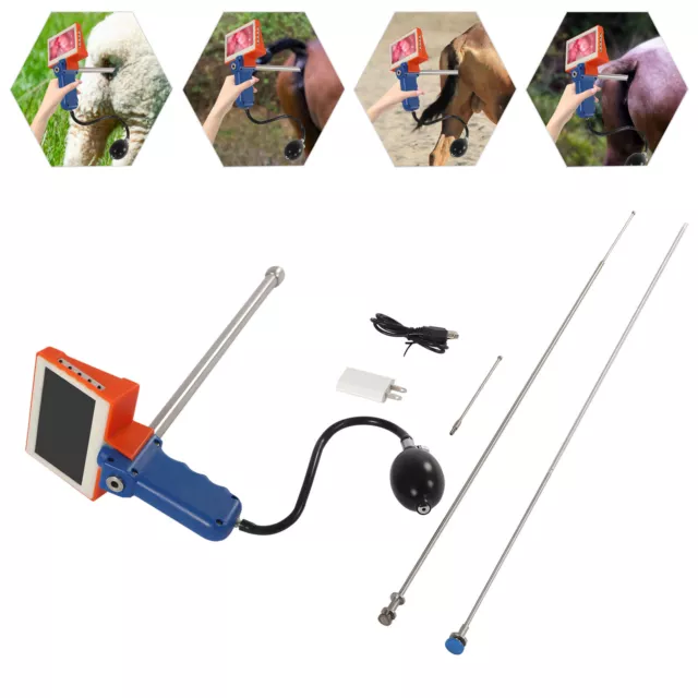 For Cows Cattle Artificial Visual Insemination Gun Kit & Adjustable HD Screen