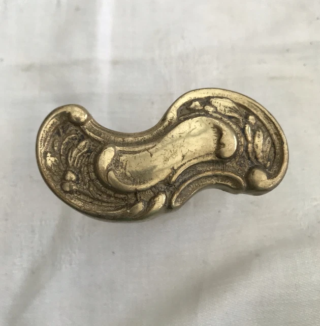 Antique French Door T Bar Rococo Lever Heavy Solid Brass Knob Gold Victorian