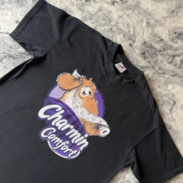 Vintage Y2K Charmin Comfort Bear Logo Graphic Tshirt Tee Top Promo Advertising M