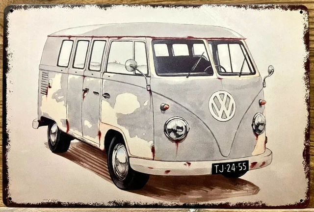 Bus VW Metal Wall Sign 12" x 8"
