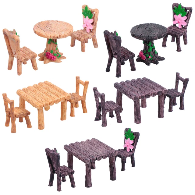 5 juegos de adornos de mesa y silla joyas de terrario adorno bonsái mecedora