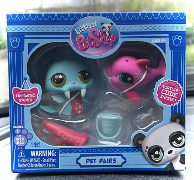 NIB Littlest Pet Shop LPS Generation 7 G7 Fin-Tastic Stunts Pet Pairs #29 #33