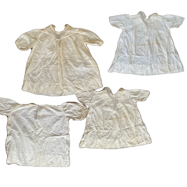 4 Group Lot Victorian Era White Shirts Button Downs Embroidery Child Adult