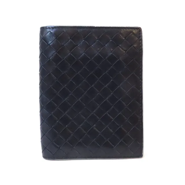 BOTTEGA VENETA BV Wallet Intrecciato Leather Black/Blue