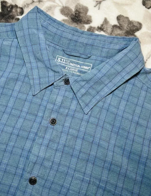 5.11 TACTICAL SERIES Men’s XL Short Sleeve Plaid Snap Button Up Shirt ...