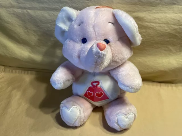 Care Bear Cousin Lotsa Heart Pink Elephant Plush 13" Vintage Kenner 1984