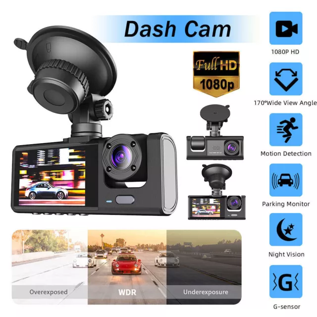 Dual Lens 1080P HD Car DVR Dash Cam with Front Indoor G-Sensor Video Recorder