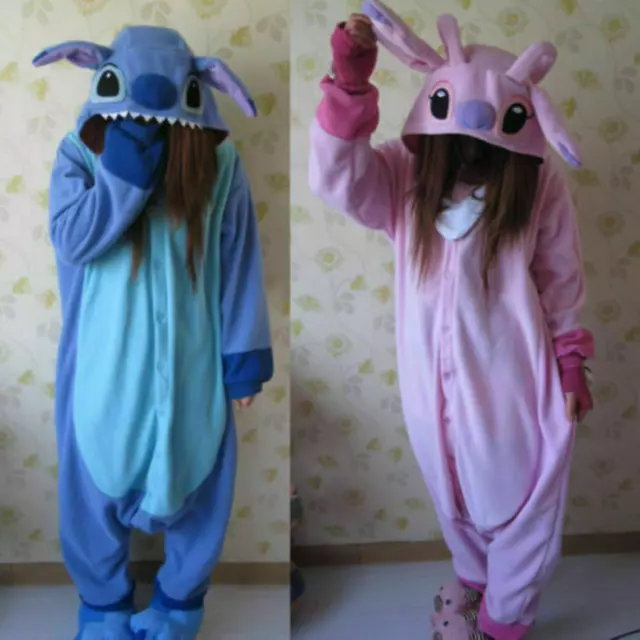 Erwachsene Blue Stitch Engel Lilo Kigurumi Pyjamas Tier Onesie Kostüm Cosplay-