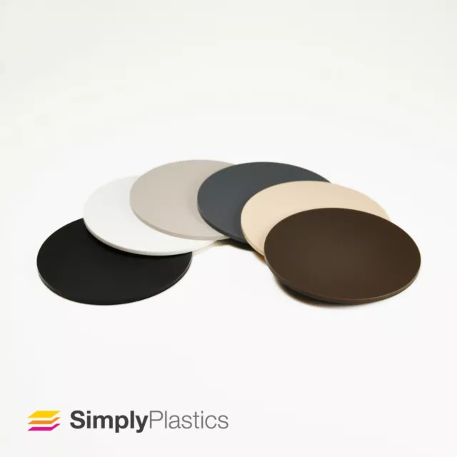 Perspex® Laser Cut Naturals Matte Acrylic Plastic Disc Circle / 3mm & 5mm