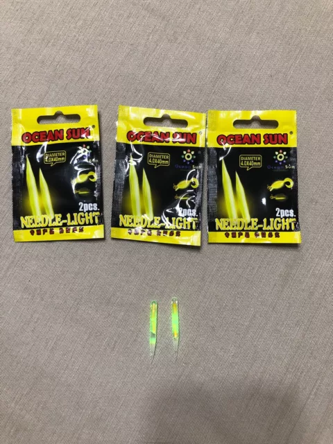 Glow In The Dark Needle Light For Fishing Lures - 3pk- By Ocean Sun - New