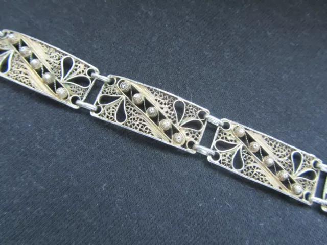 Sehr feines filigranes Silber Armband "800" Silber Granulate zart vergoldet