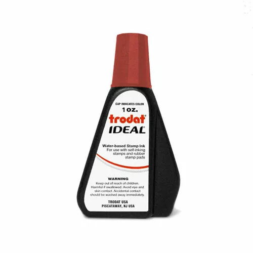 Red Self-inking Stamp Ink, Trodat 1 Oz Drip Spout Bottle