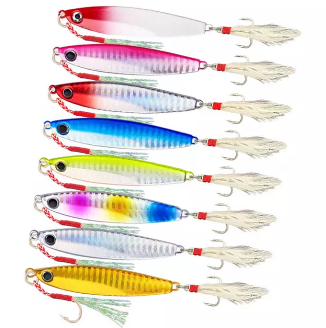 8pcs/Lot Micro Butterfly Metal Jig Fishing Lure 5g-80g Bait Jig Tuna Slow Lure