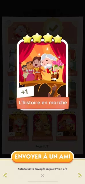 Carte Monopoly Go / 4 Étoiles 🌟 / L’histoire En Marche