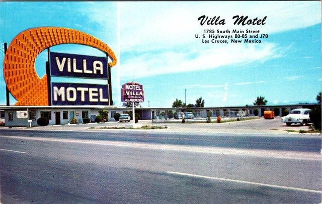 Villa Motel, LAS CRUCES, New Mexico Chrome Advertising Postcard