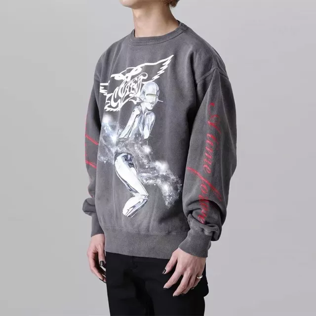 Saint Michael Hajime Sorayama Sweatshirt Faded Black Unisex Street Pullover