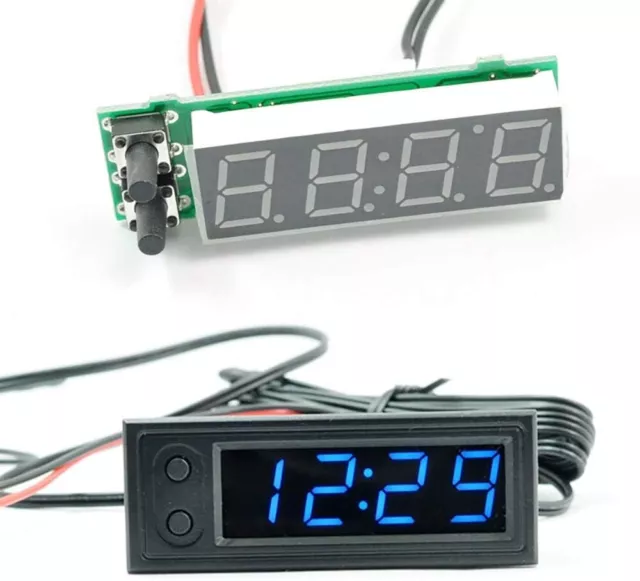 orologio digitale 3 in 1 Display a LED 12V termometro digitale temperatura