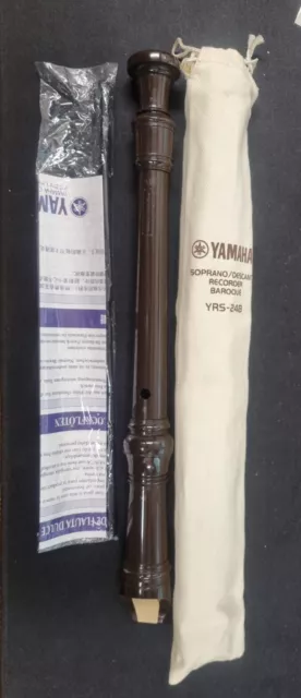 Yamaha Recorder Soprano/ Descant Baroque YRS-24B With the original Bag 13" long